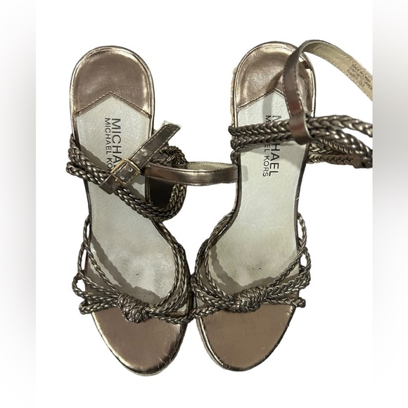 Michael Kors chrome wedge heels size 7 - Picture 5 of 10